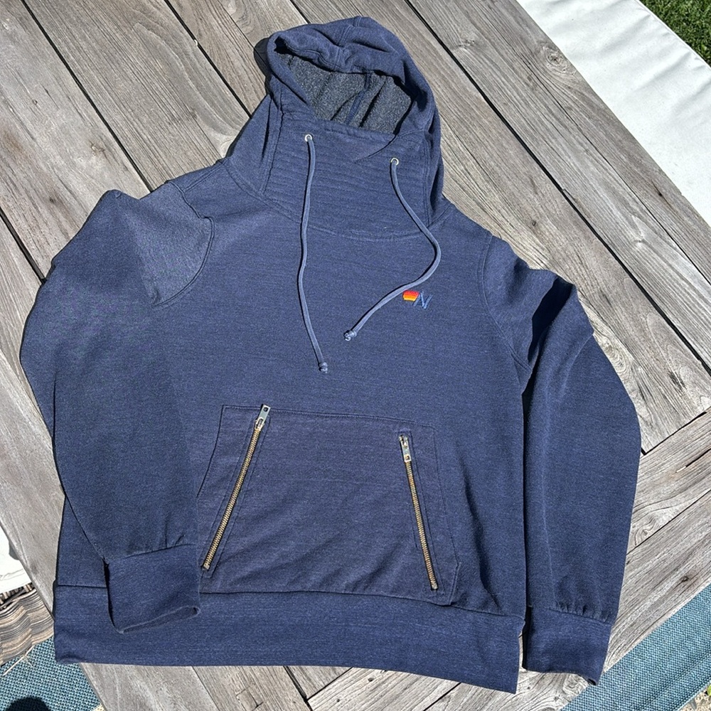 Aviator Nation Navy NINJA PULLOVER HOODIE Medium